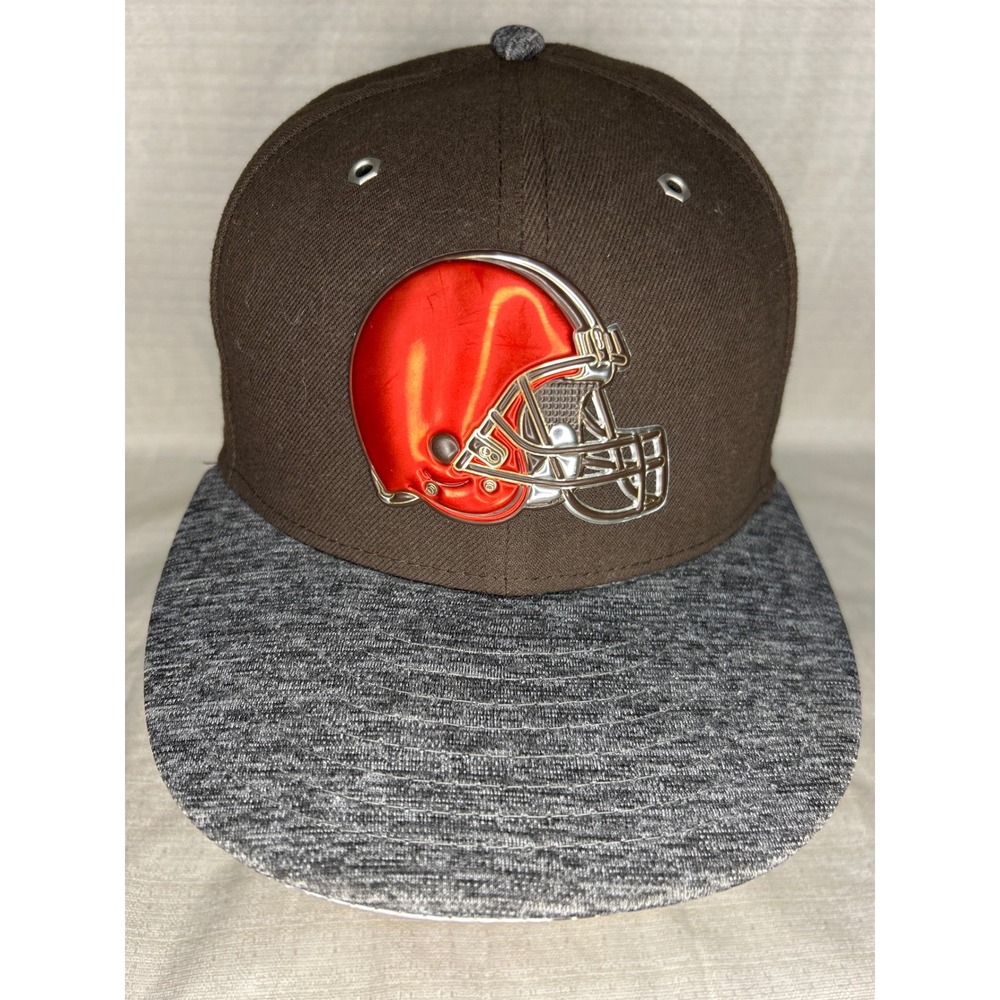 Cleveland Browns New Era 59Fifty NFL Hat Fitted Cap Brown Gray Size 7